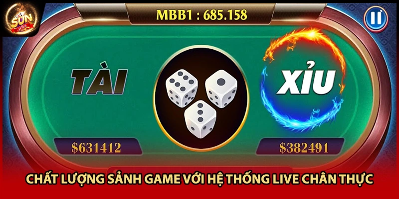 Chất lượng sảnh game với hệ thống live chân thực