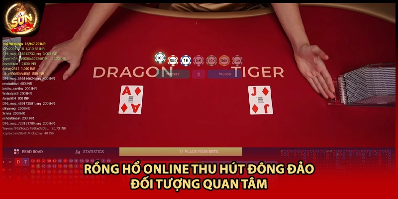 Rồng hổ online thu hút đông đảo đối tượng quan tâm 