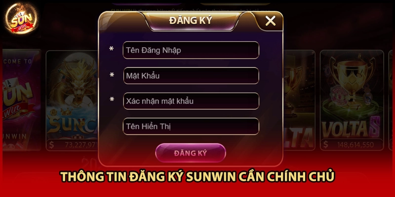 Thông tin đăng ký Sunwin cần chính chủ