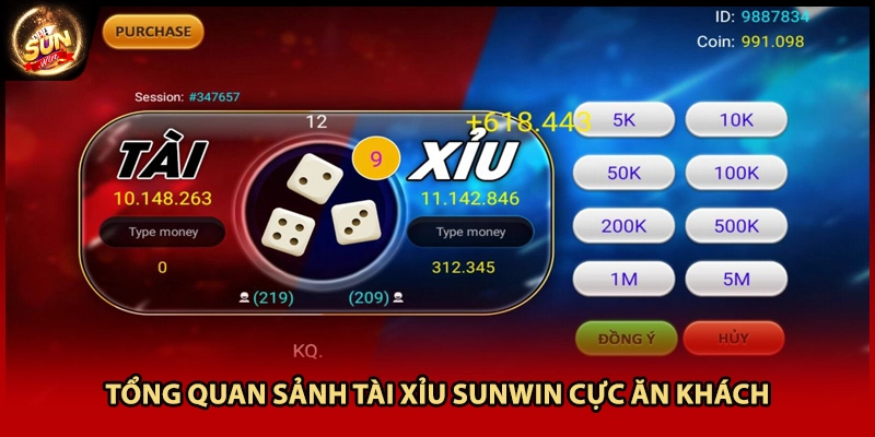 Tổng quan sảnh Tài Xỉu Sunwin cực ăn khách